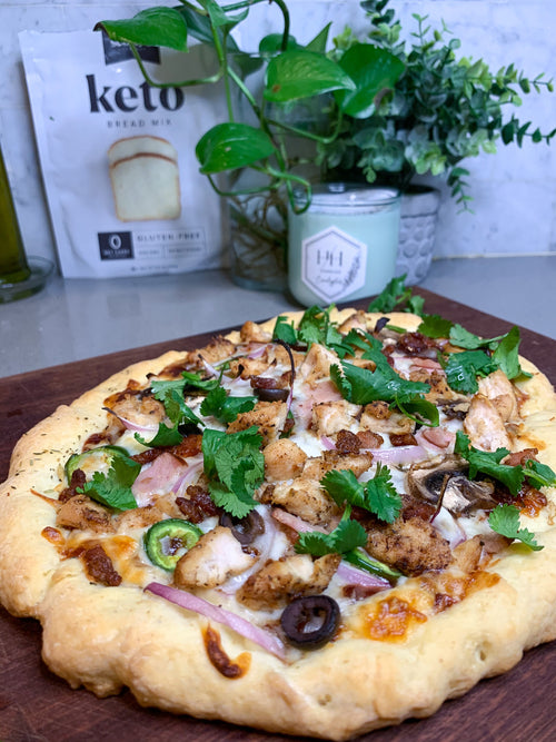 keto bbq bacon chicken pizza