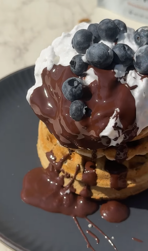 mini matcha coconut waffles