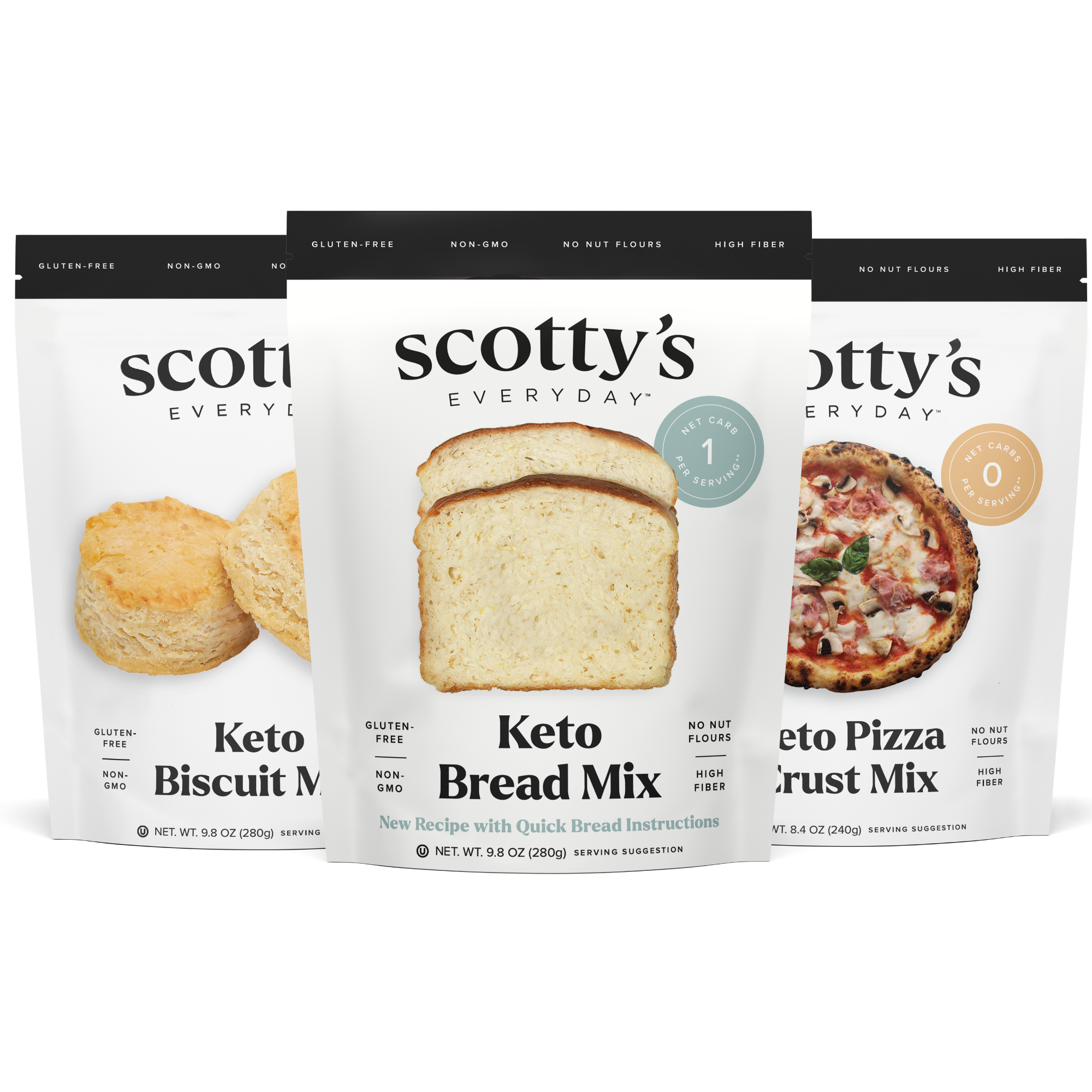 3-Pack Savory Keto Mix Variety Pack (Bread, Biscuit, Pizza)