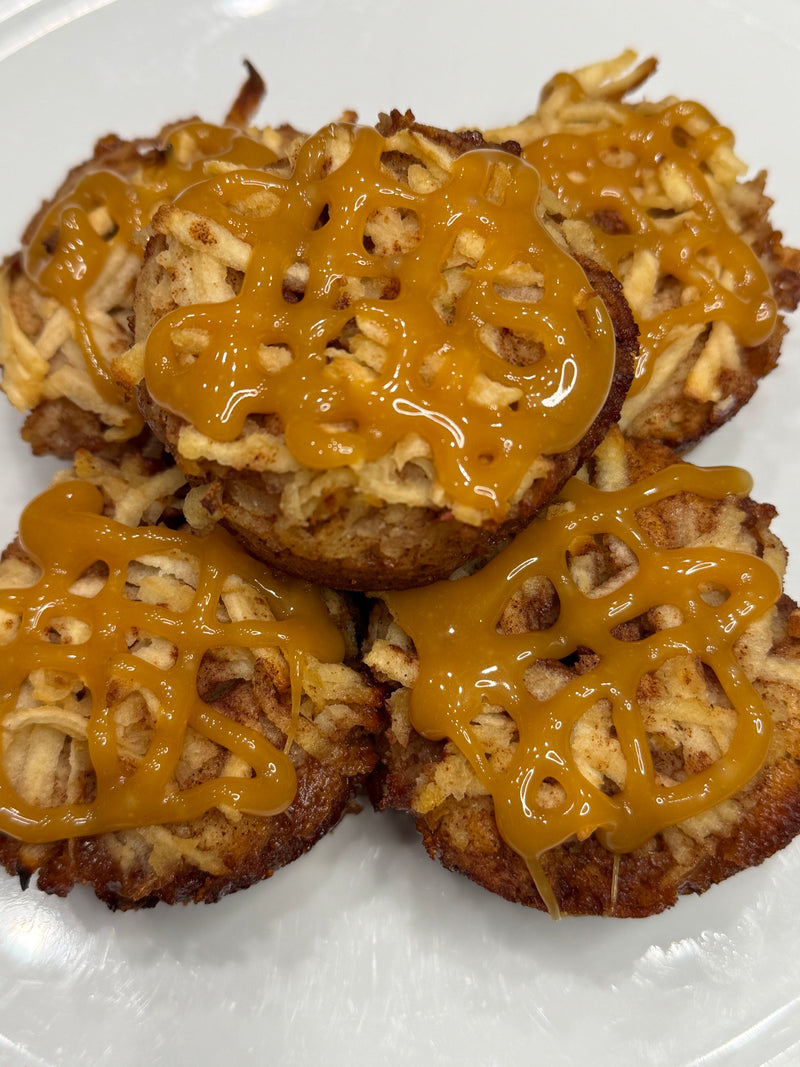 Individual Apple Cinnamon Monkey Breads with Caramel Drizzle