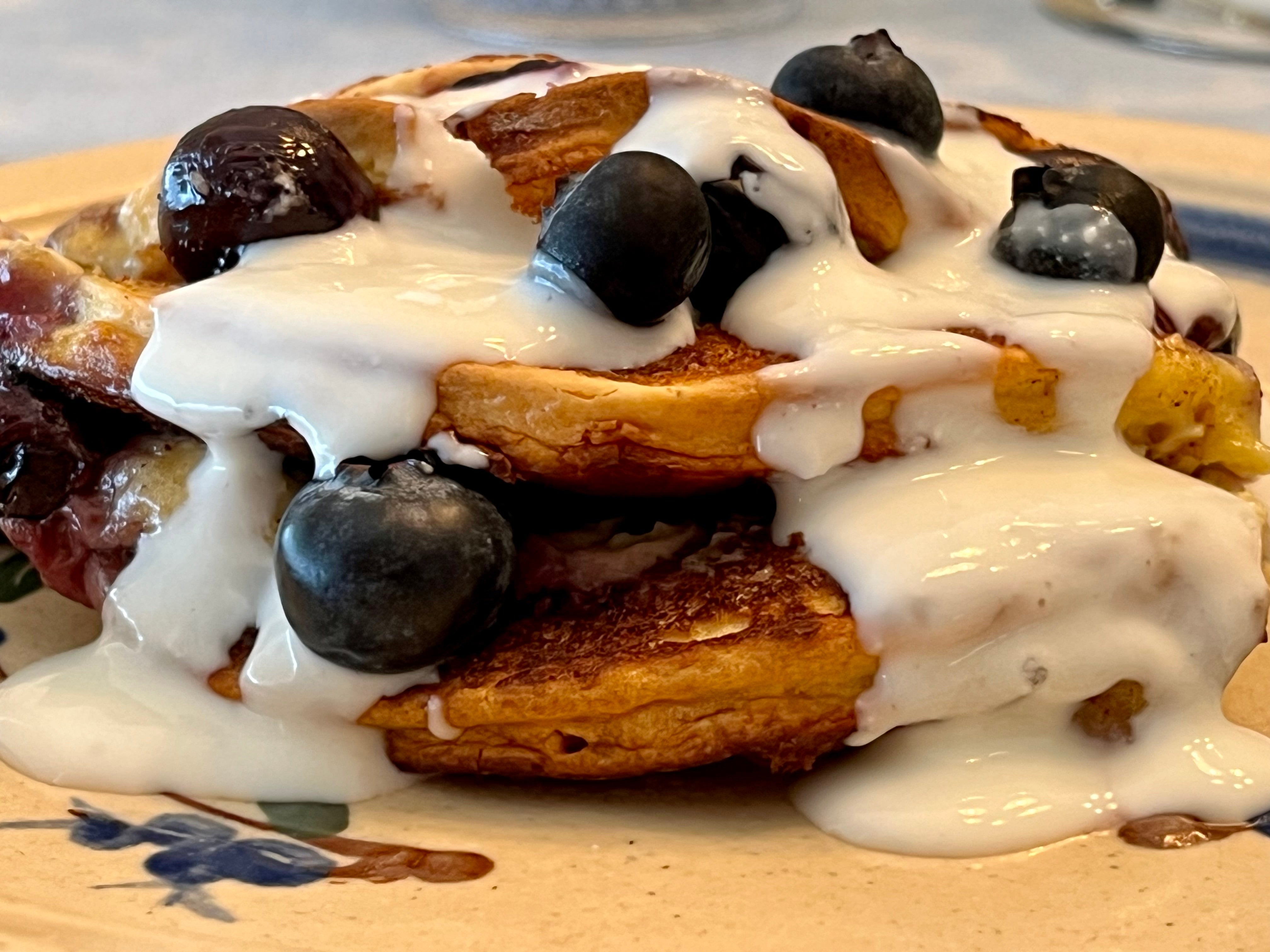 Blueberry Pancake Bread Pudding