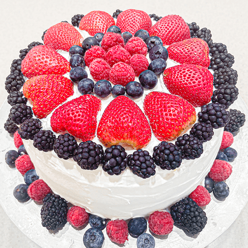 Keto Summer Berry and Cream Cake