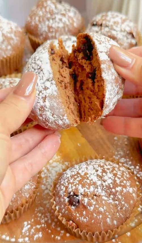 double chocolate peppermint protein muffins