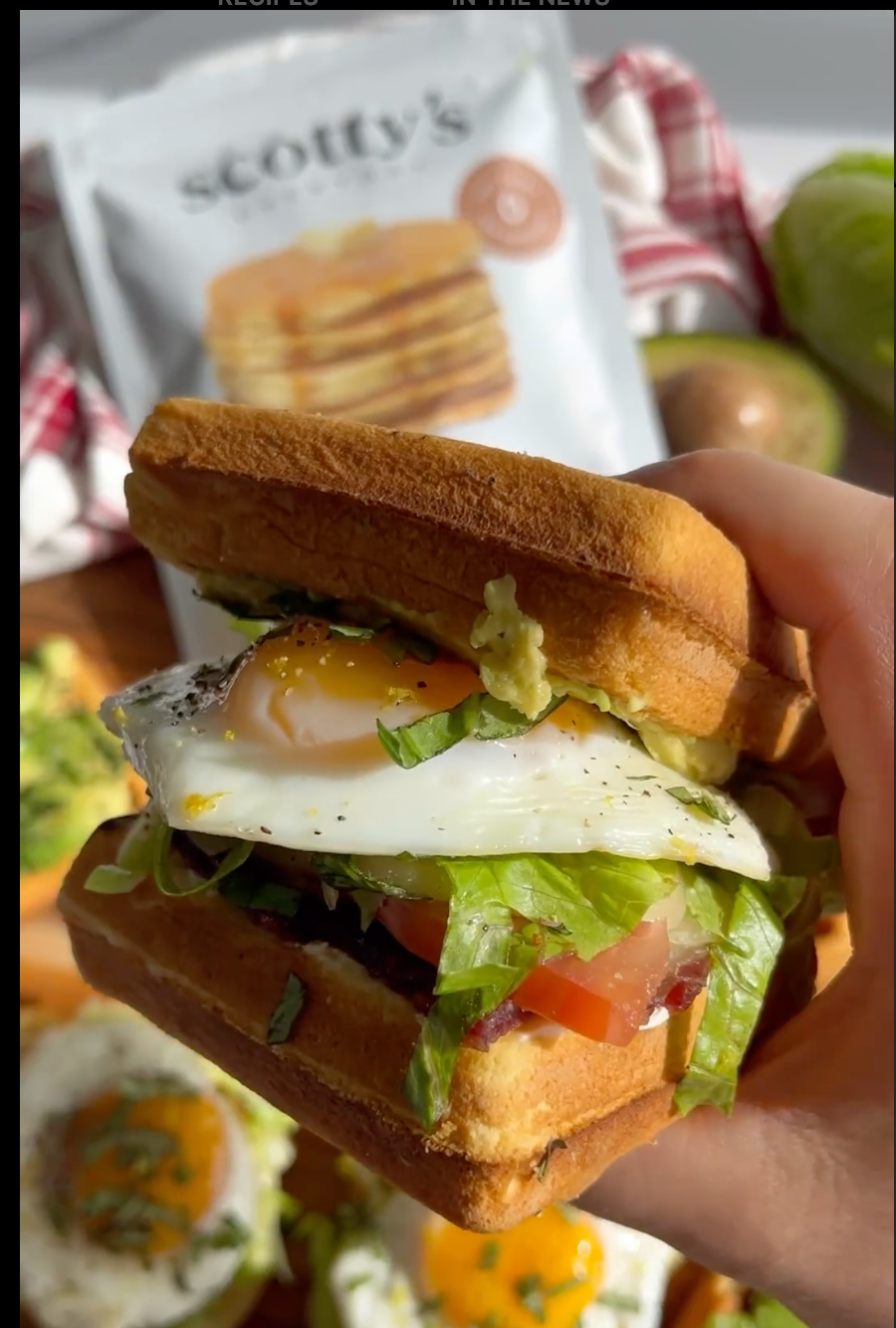 blte waffle sandwich — Scottys Everyday