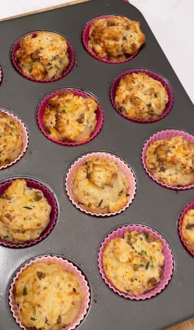 sausage, cheese & chive biscuits