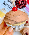 low carb vanilla cranberry cupcakes