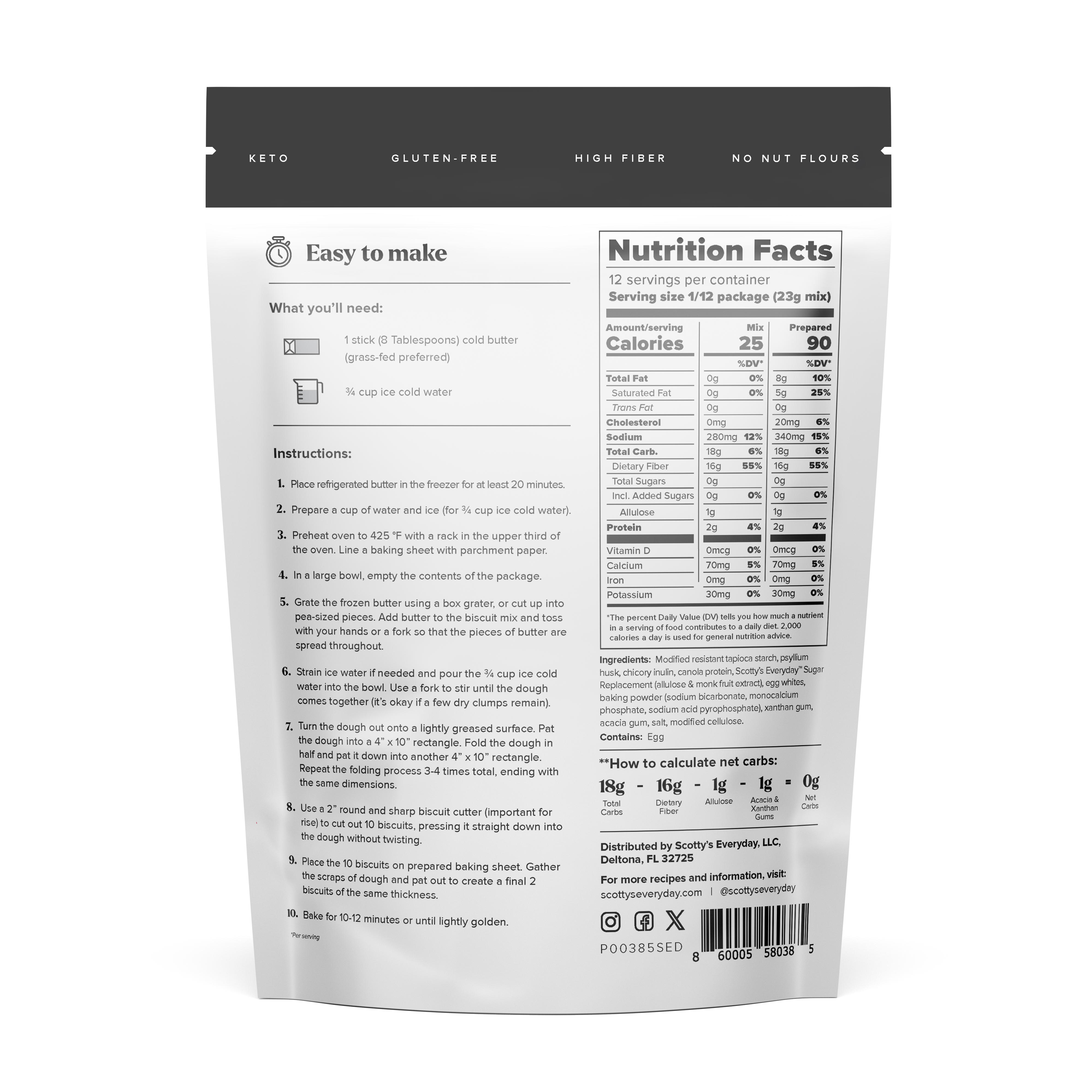 Gluten Free Biscuit Mix – 0g Net Carbs, No Added Sugar