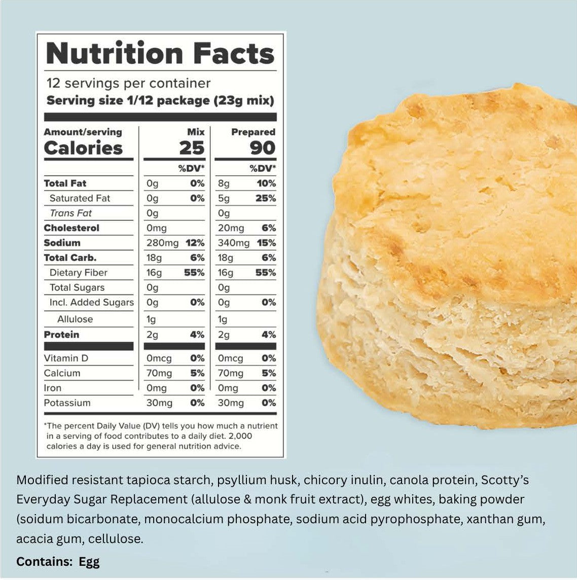 Gluten Free Biscuit Mix – 0g Net Carbs, No Added Sugar