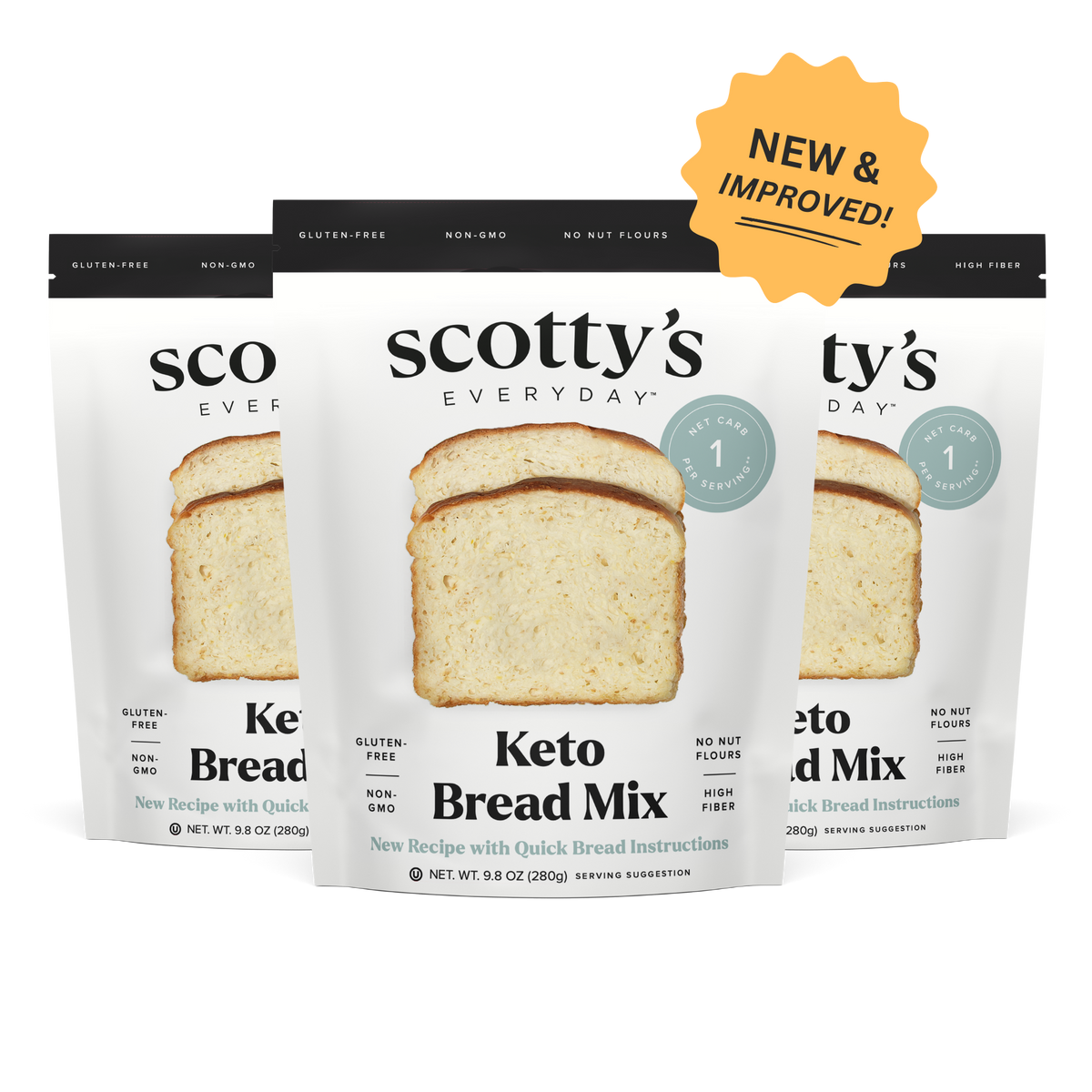 Scotty's Everyday Keto Bread Baking Mix (1 Net Carb), Gluten Free Non